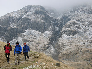 Traversing Great Gable above Wast Water